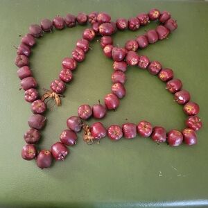 Decorative Faux Deep Red Burgundy Crab Apple Garland 75"